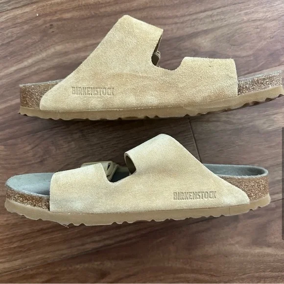 Birkenstock Women’s Suede Arizona Soft Footbed Sz 38 Buttercream Yellow - Picture 6 of 6